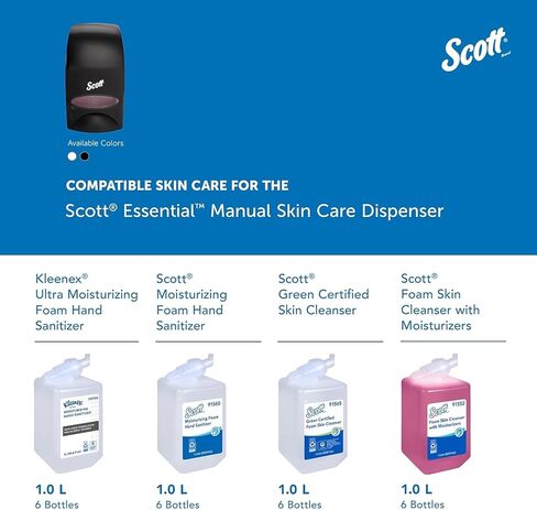 موزع العناية بالبشرة اليدوي Scott® Essential™ (92145)، أسود، 4.85 بوصة × 8.36 بوصة × 5.43 بوصة (الكمية 1) in Kuwait
