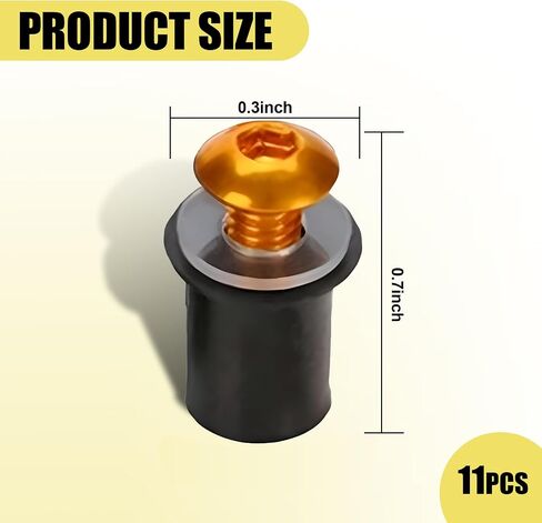 UGSHY 11 PCS Motorcycle Windshield Bolts Screws Kit, 5MM Durable Matal Vehicle Screw Fasteners Accessories with Installation Tool, Universal Waterproof Windshield Screws Replacement (Black) in Saudi Arabia