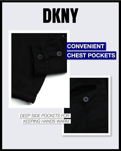 DKNY Boys' Shirt Jacket - Sherpa Lined Button Down Flannel Shacket - Heavyweight Long Sleeve Shirt Jacket for Boys (S-XL) in Saudi Arabia