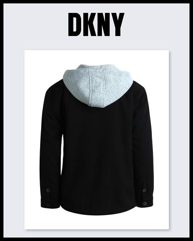 DKNY Boys' Shirt Jacket - Sherpa Lined Button Down Flannel Shacket - Heavyweight Long Sleeve Shirt Jacket for Boys (S-XL) in Saudi Arabia