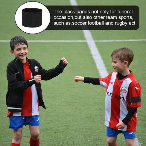 20 قطعة من شريط الذراع المطاطي الأسود، حزام يد تذكاري للحداد على الجنازة، شريط حداد للجنازة، حزام يد أسود لكرة القدم لكرة القدم، حزام يد رياضي لتدريب كرة القدم in Kuwait