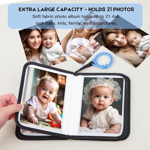 Baby Photo Book Holds 21 4x6 Photos, My First Photo Book for Baby or Toddlers, Love" Baby Photo Album Soft Cloth Family Book, Cute Book Gift for Babies Shower Newborns Family Photos (Pink) in Kuwait