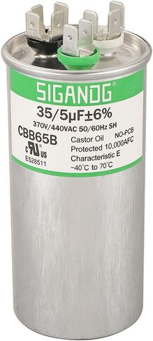 35+5 MFD 35/5 uF 370 or 440 Volt CBB65B Capacitor for AC Motor Run，Condenser Straight Cool，Heat Pump， Air Conditioner，HVAC Capacitor in Saudi Arabia