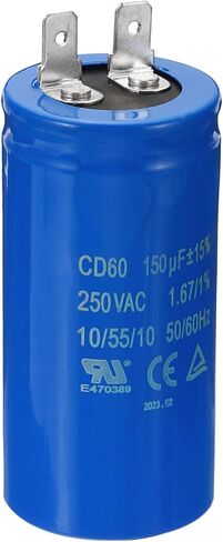 PATIKIL CD60 Run Capacitor, 300uF/MFD 250VAC 15% Tolerance 50/60Hz Motor Starting Capacitor for Air Compressor Motor Starts Running in Kuwait