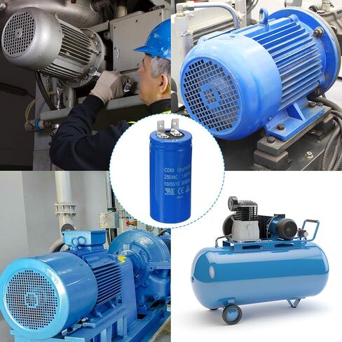 PATIKIL CD60 Run Capacitor, 300uF/MFD 250VAC 15% Tolerance 50/60Hz Motor Starting Capacitor for Air Compressor Motor Starts Running in Kuwait