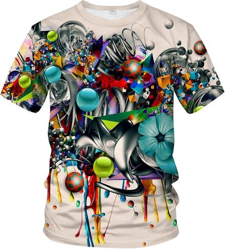 Men's Novelty Tshirt Hip Hop Graffiti Graphic 3D Print Fashion T Shirts in Saudi Arabia