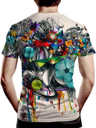 Men's Novelty Tshirt Hip Hop Graffiti Graphic 3D Print Fashion T Shirts in Saudi Arabia