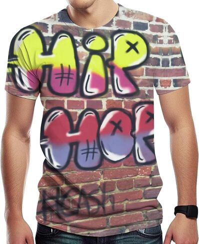 Men's Novelty Tshirt Hip Hop Graffiti Graphic 3D Print Fashion T Shirts in Saudi Arabia