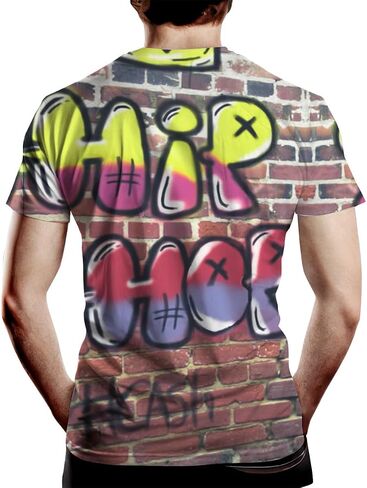 Men's Novelty Tshirt Hip Hop Graffiti Graphic 3D Print Fashion T Shirts in Saudi Arabia