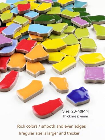 200 جرام اليدوية DIY لوازم الديكور المنزل مختلط اللون بلاط الفسيفساء الخزفي غير النظامية اللون بلاط الفسيفساء الخزفي (مختلط الألوان) in Kuwait