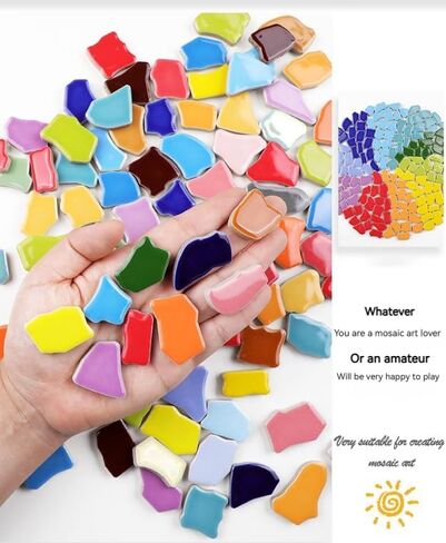 200 جرام اليدوية DIY لوازم الديكور المنزل مختلط اللون بلاط الفسيفساء الخزفي غير النظامية اللون بلاط الفسيفساء الخزفي (مختلط الألوان) in Kuwait