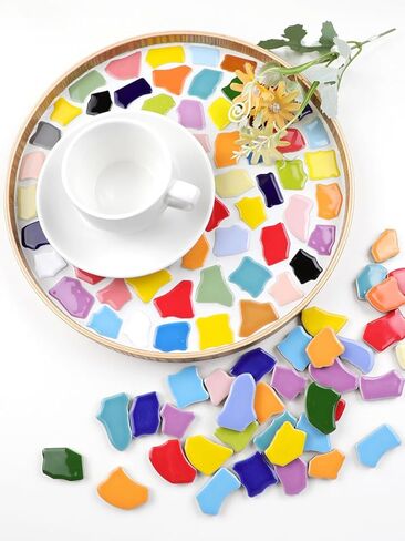 200 جرام اليدوية DIY لوازم الديكور المنزل مختلط اللون بلاط الفسيفساء الخزفي غير النظامية اللون بلاط الفسيفساء الخزفي (مختلط الألوان) in Kuwait