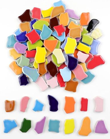 200 جرام اليدوية DIY لوازم الديكور المنزل مختلط اللون بلاط الفسيفساء الخزفي غير النظامية اللون بلاط الفسيفساء الخزفي (مختلط الألوان) in Kuwait