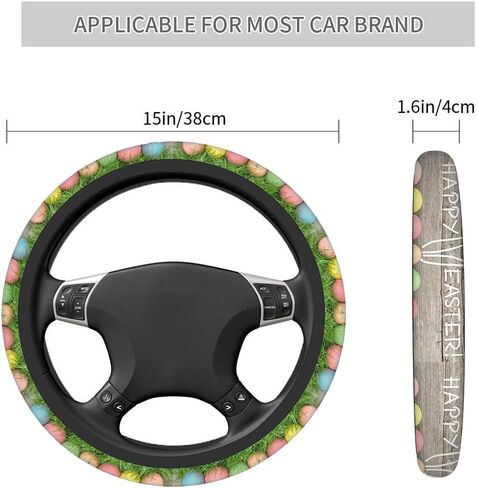 Swono Mermaid Bling Steering Wheel Cover Universal 15 Inch Abstract Blue and Purple Mermaid Fish Scale Neoprene Car Steering Wheel Covers Stretchy Car Accessories for Women in Kuwait