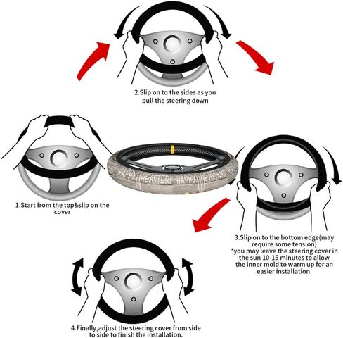 Swono Mermaid Bling Steering Wheel Cover Universal 15 Inch Abstract Blue and Purple Mermaid Fish Scale Neoprene Car Steering Wheel Covers Stretchy Car Accessories for Women in Kuwait