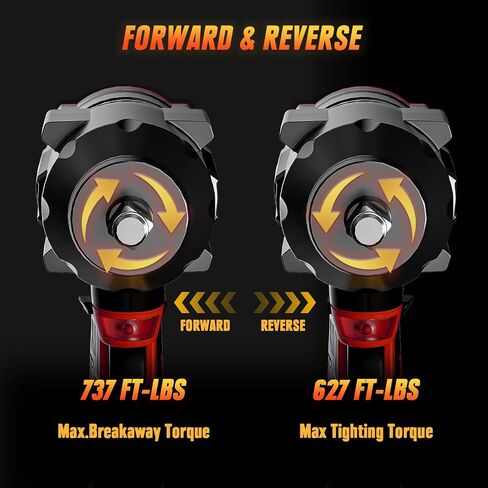 Cordless Impact Wrench for Dewalt 20V Max Battery (No Battery) 1/2" Brushless High Torque Impact Gun with Max 627Ft-lbs (850N.m) Power, 6 Sockets, Belt Clip, Tool Bag in Saudi Arabia