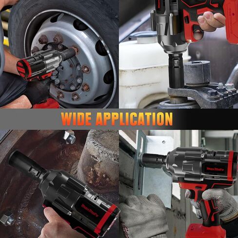Cordless Impact Wrench for Dewalt 20V Max Battery (No Battery) 1/2" Brushless High Torque Impact Gun with Max 627Ft-lbs (850N.m) Power, 6 Sockets, Belt Clip, Tool Bag in Saudi Arabia