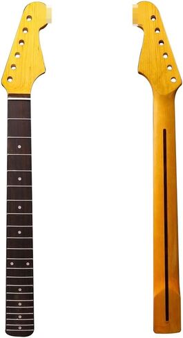 Maple Guitar Neck 21 fret 25.5inch Rosewood Fretboard Yellow Paint Dot Inaly Electric Guitar Neck Replacement in Saudi Arabia