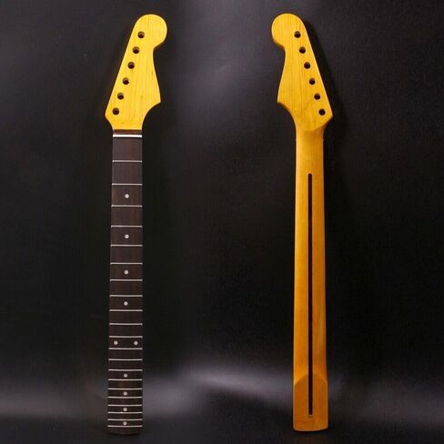 Maple Guitar Neck 21 fret 25.5inch Rosewood Fretboard Yellow Paint Dot Inaly Electric Guitar Neck Replacement in Saudi Arabia