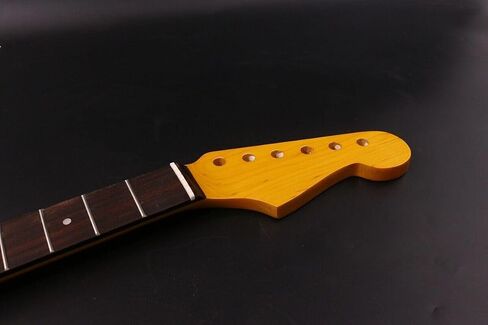 Maple Guitar Neck 21 fret 25.5inch Rosewood Fretboard Yellow Paint Dot Inaly Electric Guitar Neck Replacement in Saudi Arabia