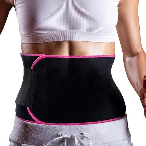 Waist Trimmer for Women & Men, Neoprene Sports Sweat Band Waist Trainer Sauna Belt Band Belly Stomach Wrap for Weight Loss Workout Black in Saudi Arabia