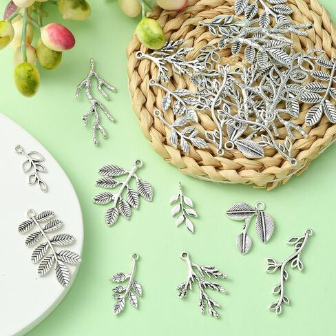 DanLingJewelry 50Pcs 10 Styles Tibetan Silver Cat Charms Antique Silver Animal Pet Cat Fish Bone Paw Prints Charms for Jewelry Making Supplies in Saudi Arabia