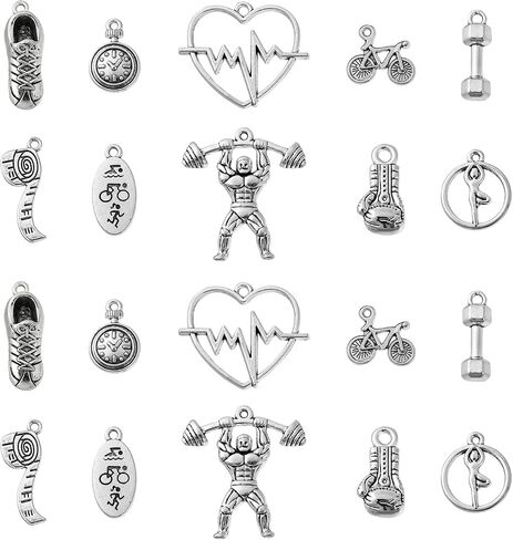 DanLingJewelry 50Pcs 10 Styles Tibetan Silver Cat Charms Antique Silver Animal Pet Cat Fish Bone Paw Prints Charms for Jewelry Making Supplies in Saudi Arabia