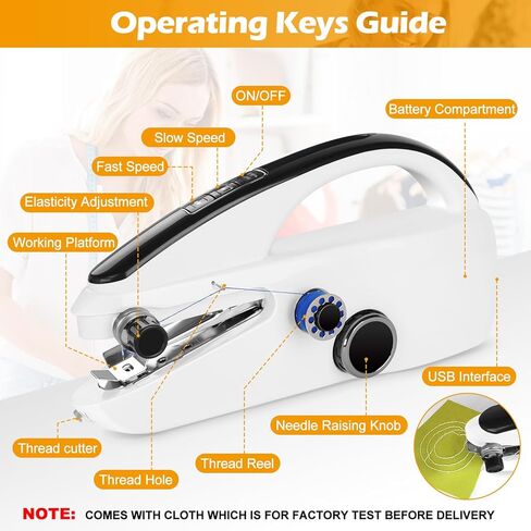 ماكينة خياطة محمولة للمبتدئين، ماكينة خياطة صغيرة مع سرعتين للخياطة السريعة، ماكينة خياطة محمولة لمختلف الأقمشة، مناسبة للاستخدام المنزلي والسفر in Kuwait