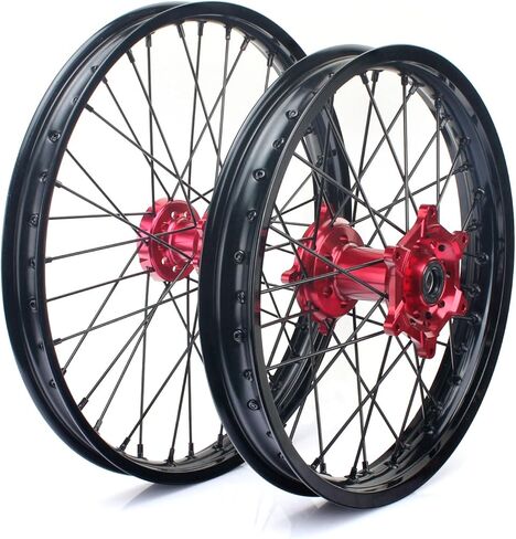TARAZON 21 19 Wheels Complete Set Red Hubs Rims Spokes for Honda CRF250R CRF450R 2014 2015 2016 2017 2018 2019 2020 2021 2022 2023 CRF250 CRF450 R in Kuwait