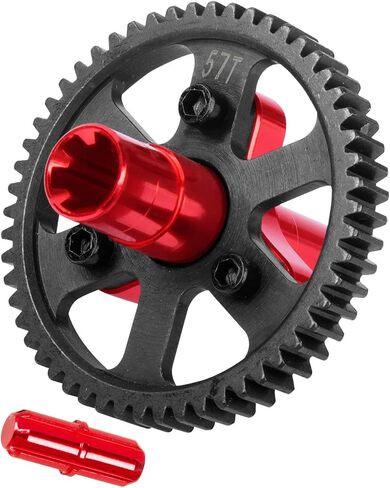 57T Slipper Clutch 0.8 Pitch Upgrades Part for 1/10 Arrma Granite Senton Vorteks Big Rock 3S/Kraton Outcast 4S 1/8 Typhon 3S,Metal Slipper Clutch Hop Ups,Replace ARA310948,Red in Saudi Arabia