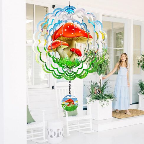 ديكور معلق في الهواء الطلق، ديكور حديقة خارجي، دوارات الرياح في الهواء الطلق الملونة بالون الهواء الساخن ديكور معلق، زخارف فنية ساحة حركية، هدايا فريدة للنساء - منطاد الهواء الساخن باللون الرمادي المصفر in Kuwait