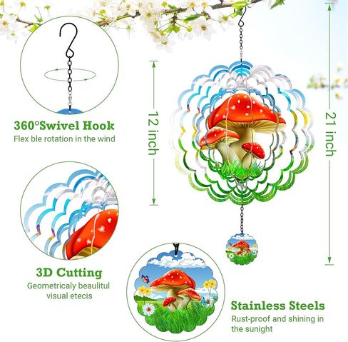 ديكور معلق في الهواء الطلق، ديكور حديقة خارجي، دوارات الرياح في الهواء الطلق الملونة بالون الهواء الساخن ديكور معلق، زخارف فنية ساحة حركية، هدايا فريدة للنساء - منطاد الهواء الساخن باللون الرمادي المصفر in Kuwait