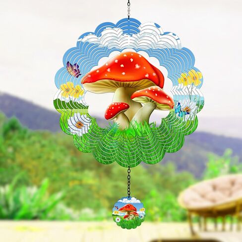 ديكور معلق في الهواء الطلق، ديكور حديقة خارجي، دوارات الرياح في الهواء الطلق الملونة بالون الهواء الساخن ديكور معلق، زخارف فنية ساحة حركية، هدايا فريدة للنساء - منطاد الهواء الساخن باللون الرمادي المصفر in Kuwait