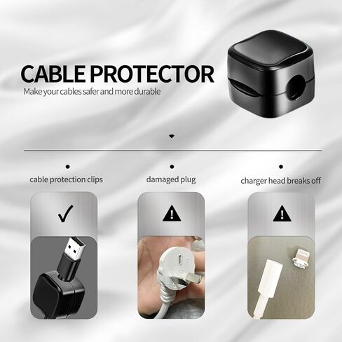 6 قطع من حامل السلك المغناطيسي، مشابك كابلات ذاتية اللصق، حافظة للأسلاك، منظم سلك قابل للتعديل بشكل سلس، إدارة الكابلات لمنضدة النوم، الكمبيوتر، السيارة، شاحن الهاتف المنزلي، مكتب المكتب. in Kuwait