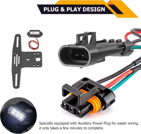 WeiSen X3 Plug & Play License Plate Bracket with Light & Auxiliary Power Plug/Harness LED License Holder Frame Mount Compatible with 2017+ Can Am Maverick X3 in Saudi Arabia