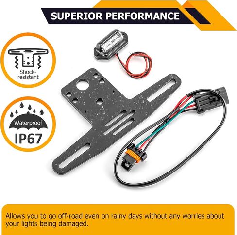 WeiSen X3 Plug & Play License Plate Bracket with Light & Auxiliary Power Plug/Harness LED License Holder Frame Mount Compatible with 2017+ Can Am Maverick X3 in Saudi Arabia