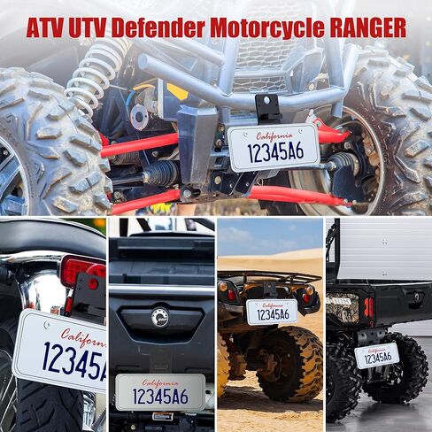 حامل لوحة ترخيص UTV مع إطار لوحة ترخيص ATV عالمي خفيف لمركبة ATV RV شاحنة قارب دراجة نارية مقطورة الثلج متوافق مع SXS Maverick X3 Polaris RZR Ranger Sportsman in Kuwait