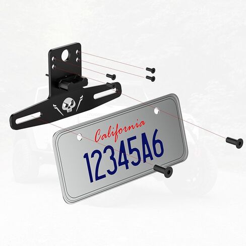 حامل لوحة ترخيص UTV مع إطار لوحة ترخيص ATV عالمي خفيف لمركبة ATV RV شاحنة قارب دراجة نارية مقطورة الثلج متوافق مع SXS Maverick X3 Polaris RZR Ranger Sportsman in Kuwait