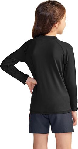 قميص TSLA للفتيات بأكمام طويلة للحماية من الطفح الجلدي، قميص سباحة لركوب الأمواج على الشاطئ بالأشعة فوق البنفسجية/SPF، عامل حماية من الشمس 50+، قمصان سباحة واقية من الشمس in Kuwait