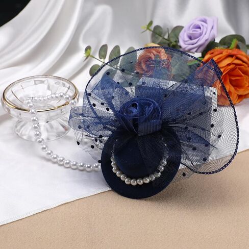 Kentucky Derby Fascinators Hat - Womens Girls Tea Party Hat Kentucky Hat Veil Flower Headwear Garden Party Hat in Saudi Arabia