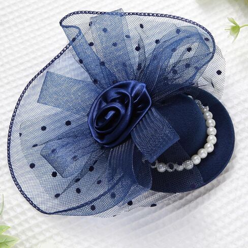 Kentucky Derby Fascinators Hat - Womens Girls Tea Party Hat Kentucky Hat Veil Flower Headwear Garden Party Hat in Saudi Arabia