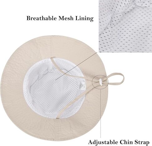 قبعة شمس للأطفال من Exemaba قابلة للتعديل - قطعتان للأطفال الصغار بحافة واسعة بعامل حماية من الأشعة فوق البنفسجية 50+ قبعة لعب صيفية مع حزام للذقن in Kuwait