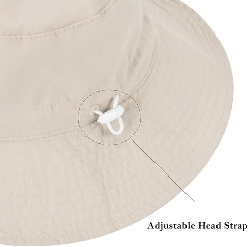 قبعة شمس للأطفال من Exemaba قابلة للتعديل - قطعتان للأطفال الصغار بحافة واسعة بعامل حماية من الأشعة فوق البنفسجية 50+ قبعة لعب صيفية مع حزام للذقن in Kuwait