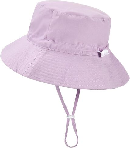 قبعة شمس للأطفال من Exemaba قابلة للتعديل - قطعتان للأطفال الصغار بحافة واسعة بعامل حماية من الأشعة فوق البنفسجية 50+ قبعة لعب صيفية مع حزام للذقن in Kuwait