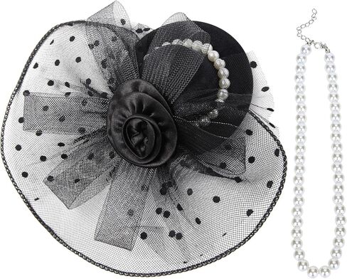 قبعة Kentucky Derby Fascinators - قبعة حفلات الشاي للفتيات والنساء، قبعة Kentucky Hat Veil Flower Headwear، قبعة حفلات الحديقة in Kuwait
