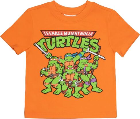 طقم بناطيل 3 قطع للأولاد من Nickelodeon Teenage Mutant Ninja Turtles - تي شيرت بأكمام قصيرة وسروال قصير وبنطلون الركض TMNT مجموعة مكونة من 3 قطع in Saudi Arabia