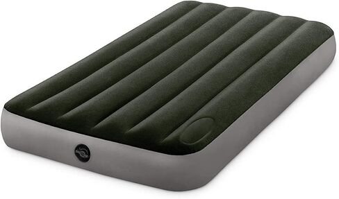 INTEX 64761E Dura-Beam Standard Downy Air Mattress: Fiber-Tech – Twin Size – Built-in Foot Pump – 10in Bed Height – 300lb Weight Capacity in Kuwait