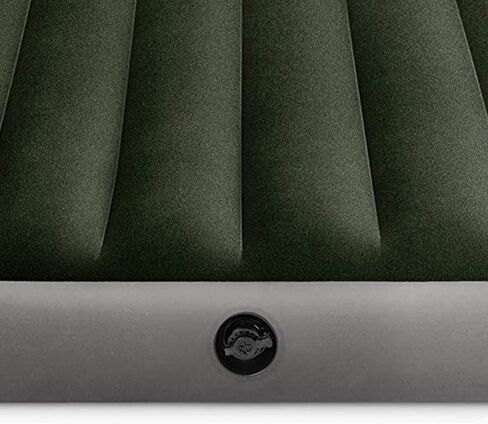 INTEX 64761E Dura-Beam Standard Downy Air Mattress: Fiber-Tech – Twin Size – Built-in Foot Pump – 10in Bed Height – 300lb Weight Capacity in Kuwait