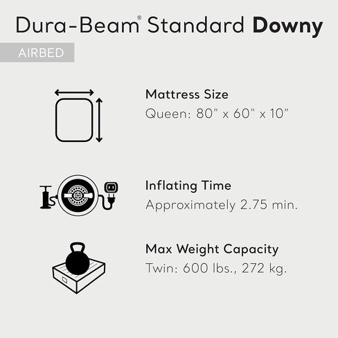Intex 75 x 39 x 10 Inch Dura-Beam Fiber-Tech Vinyl Standard Downy Air Mattress with Plush Top and 2-in-1 Valve, Twin (Pump Not Included) in Saudi Arabia