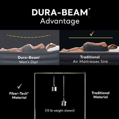 Intex 75 x 39 x 10 Inch Dura-Beam Fiber-Tech Vinyl Standard Downy Air Mattress with Plush Top and 2-in-1 Valve, Twin (Pump Not Included) in Saudi Arabia